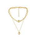 New arrival personality pig nose clavicle chain pearl hollow pendant alloy necklace jewelry set accessories women